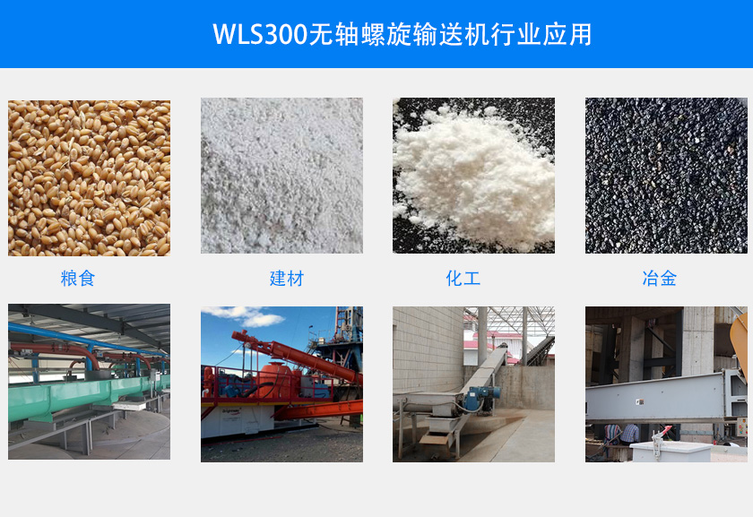 WLS300無軸螺旋輸送機行業應用